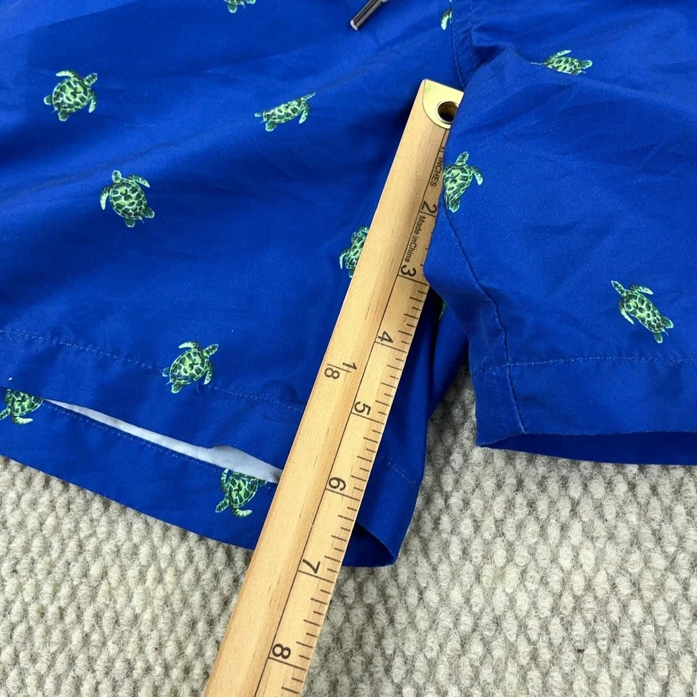 Polo Ralph Lauren Swim Trunks Men Medium Blue Turtle Print Board Shorts‎ 33